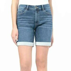 Parasuco Denim Med wash  rolled hem soft stretch shorts Sz16